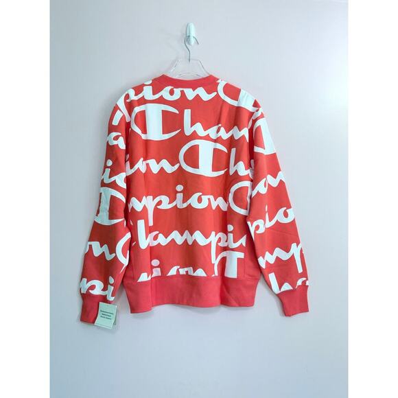 Champion Reverse Weave Crew, All Over Logo Giant Script - Picture 3 of 8